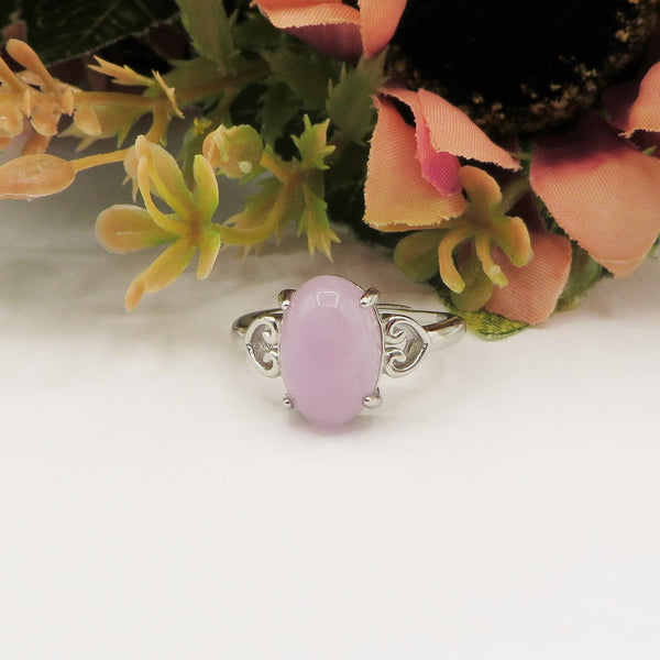 ACHARA ~ Anello regolabile in Kunzite naturale