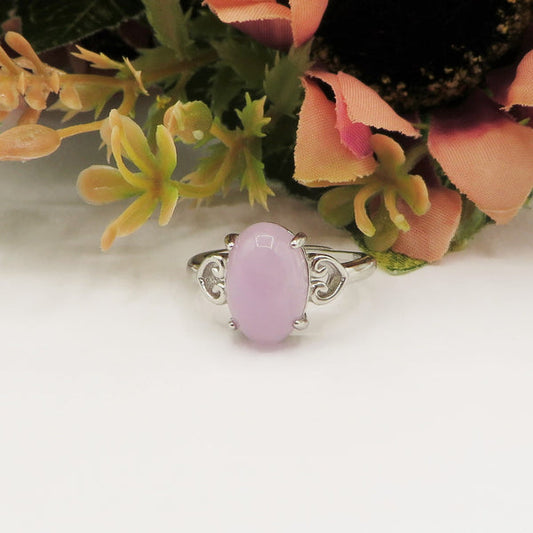 ACHARA ~ Anello regolabile in Kunzite naturale