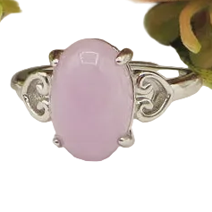 ACHARA ~ Anello regolabile in Kunzite naturale