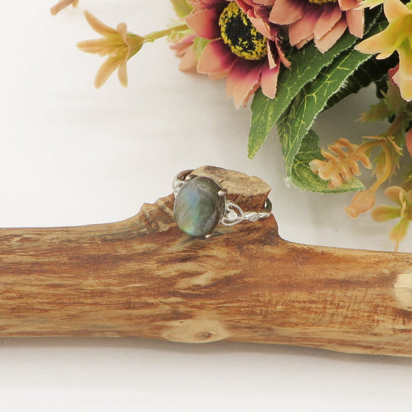 NYMA ~ Anello regolabile in Labradorite naturale