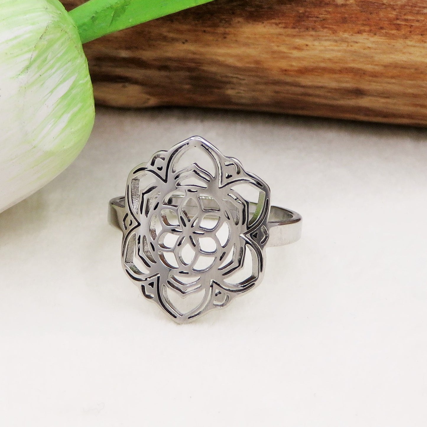 LOTUS Ring ~ Anello regolabile in Acciaio inossidabile