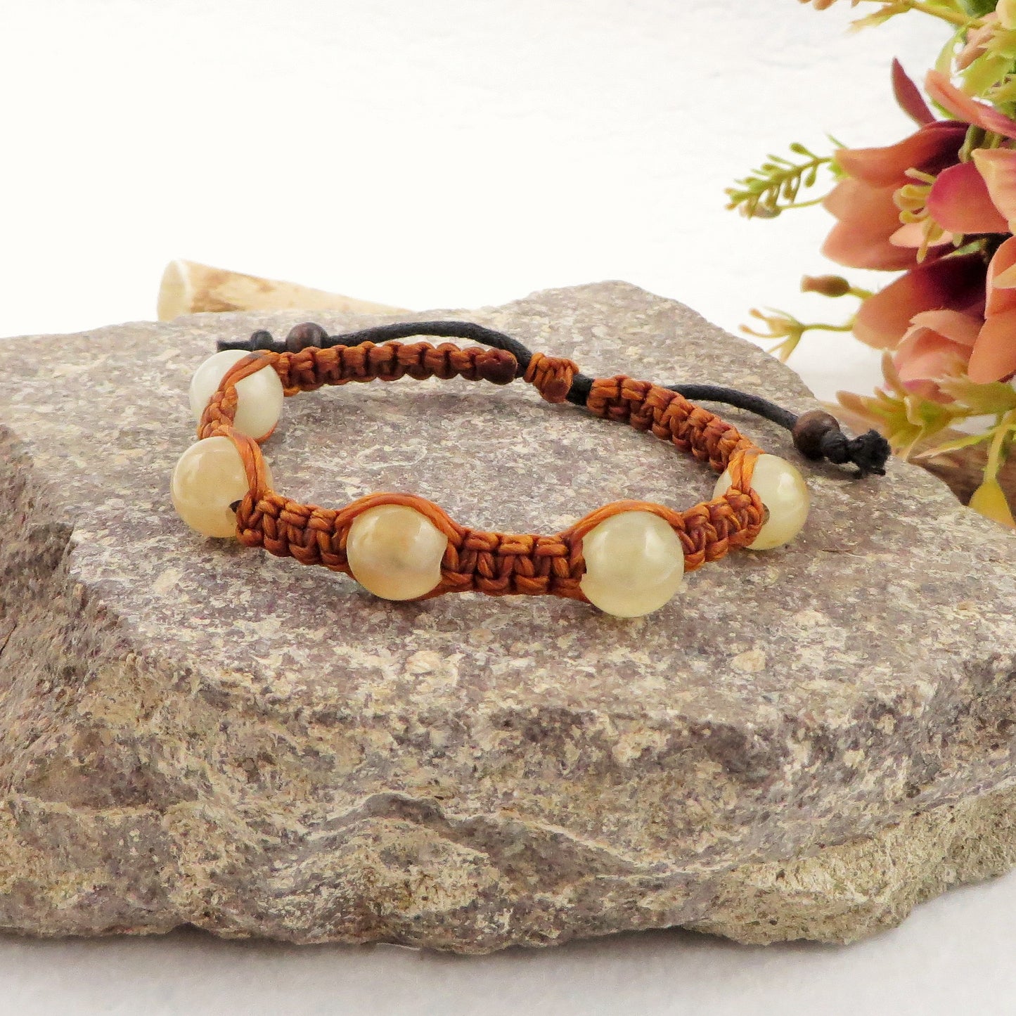 THAI JADE  STRING ~ Bracciale Giada multicolor 12mm tradizionale originale  realizzato in Thailandia da piccoli artigiani, realizzato con pietre naturali