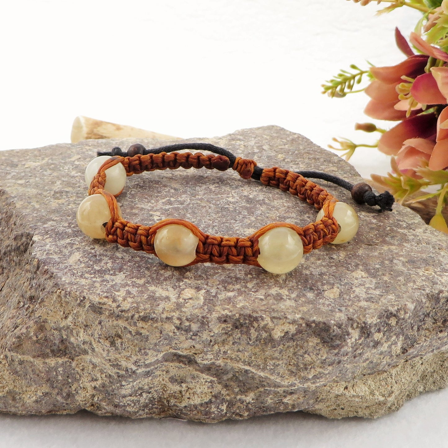 THAI JADE  STRING ~ Bracciale Giada multicolor 12mm tradizionale originale  realizzato in Thailandia da piccoli artigiani, realizzato con pietre naturali