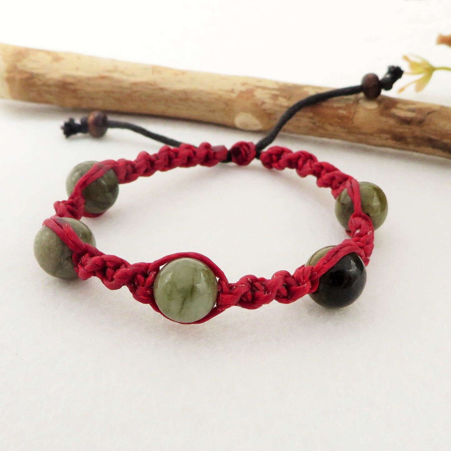 THAI JADE  STRING ~ Bracciale Giada multicolor 12mm tradizionale originale  realizzato in Thailandia da piccoli artigiani, realizzato con pietre naturali