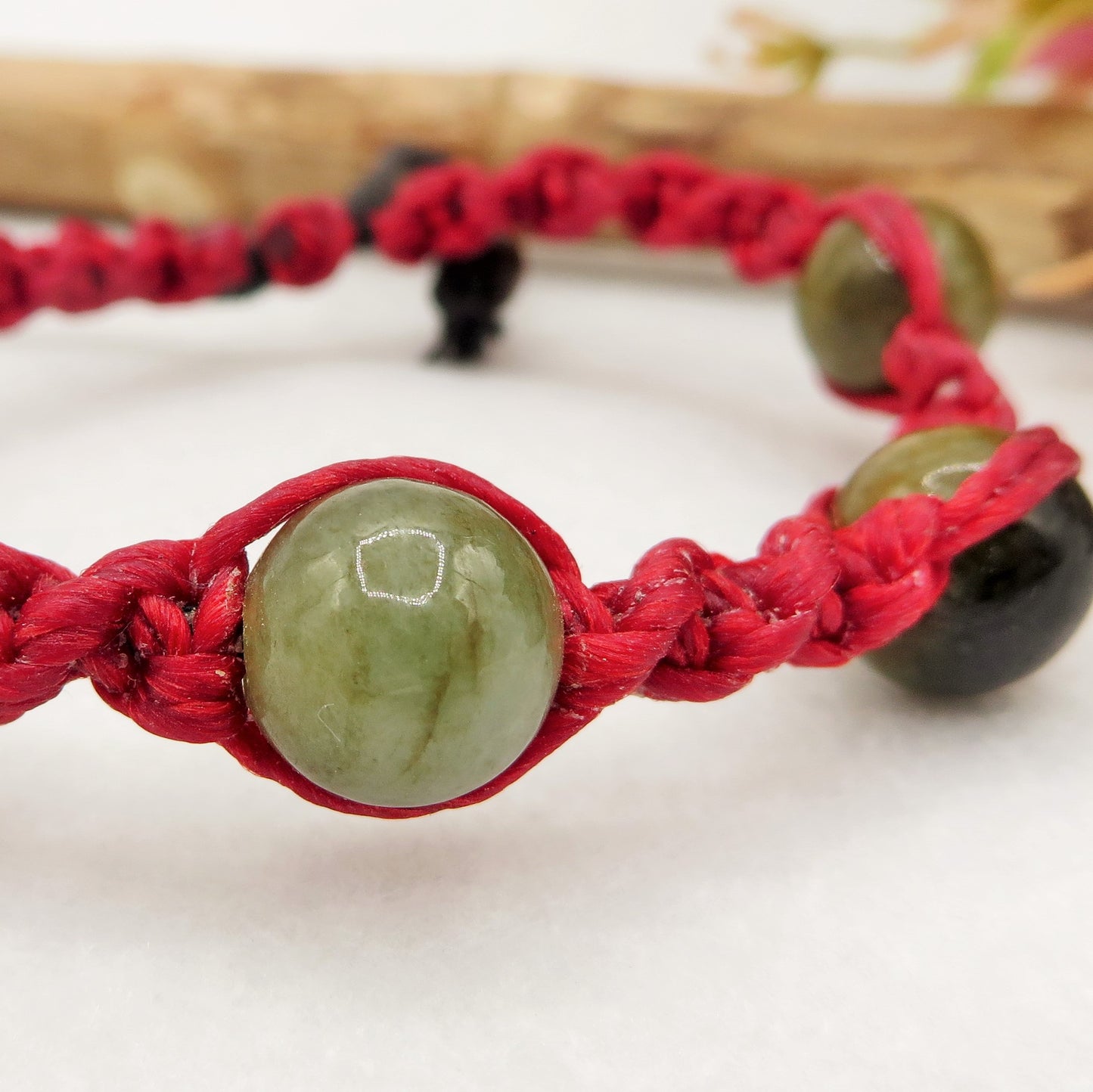 THAI JADE  STRING ~ Bracciale Giada multicolor 12mm tradizionale originale  realizzato in Thailandia da piccoli artigiani, realizzato con pietre naturali