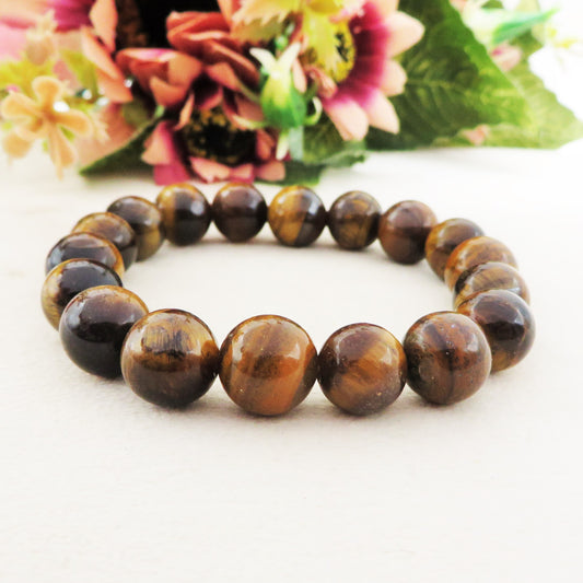 SARASVATI ~ BRACCIALE ELASTICIZZATO IN Occhio di tigre NATURALE