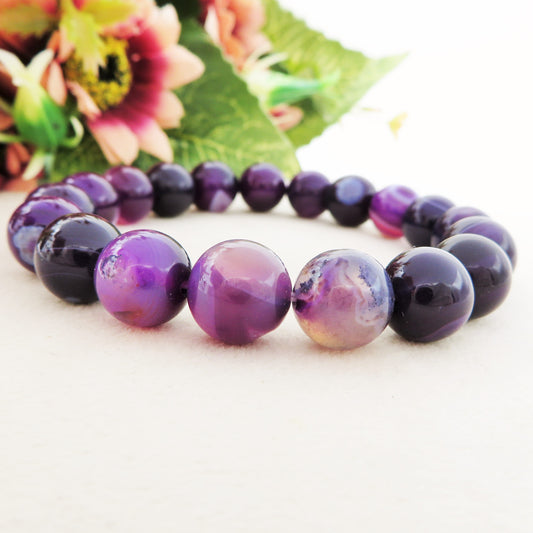SAMYE ~ BRACCIALE ELASTICIZZATO IN AMETISTA NATURALE