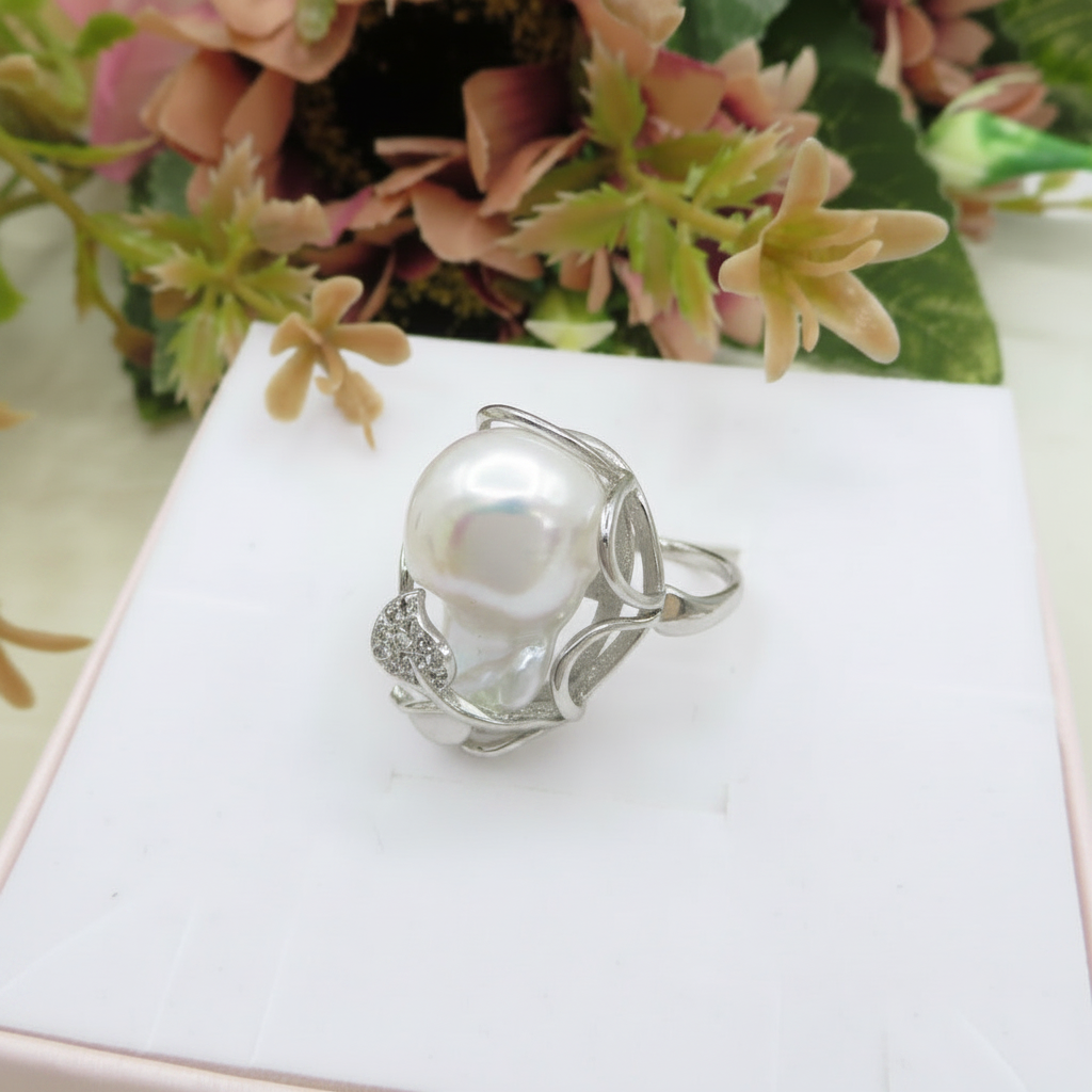 Pema Baroque - Anello regolabile in PERLA BAROCCA  NATURALE