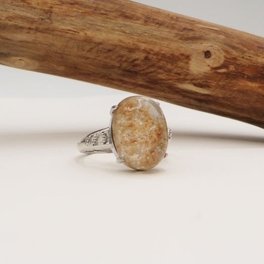 SANDAR ~ Anello regolabile in Quarzo Fantasma Phantom Quartz