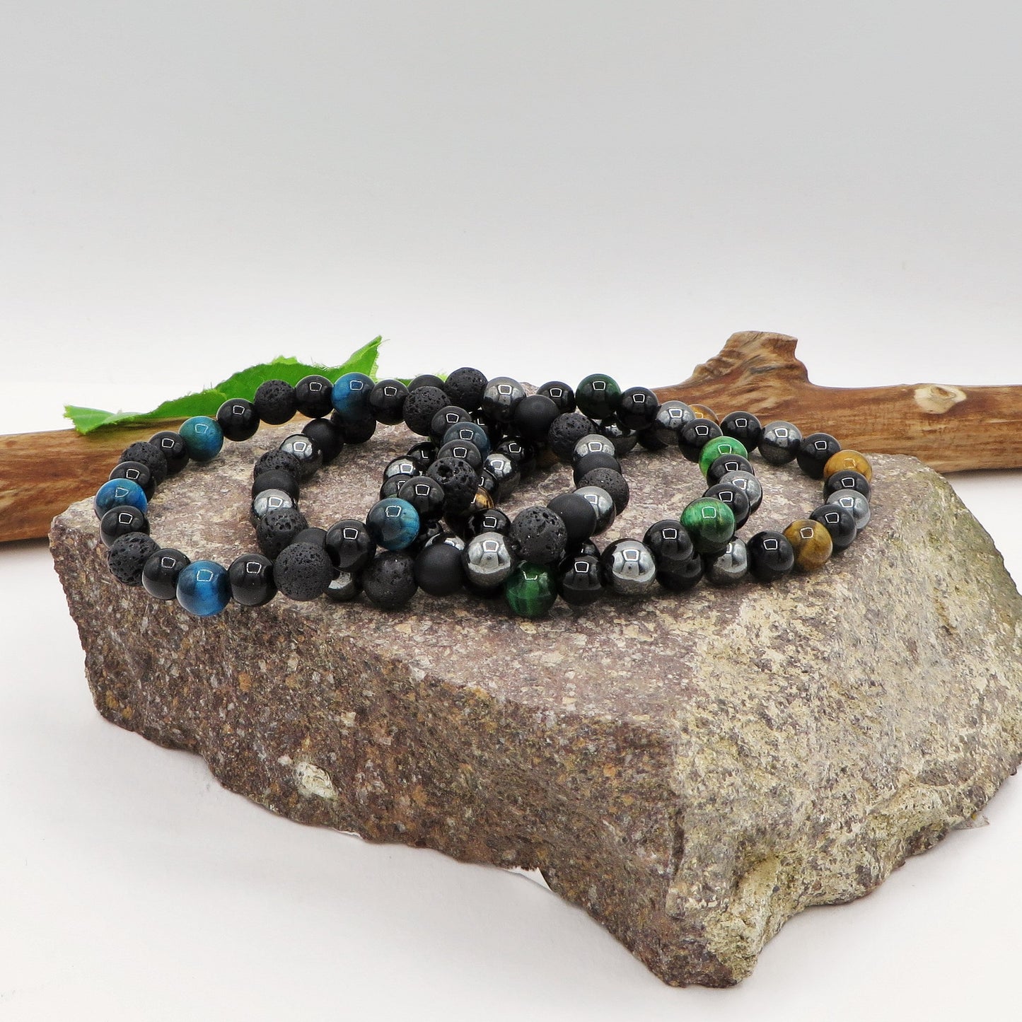 SANRAK~ BRACCIALE TRIPLA PROTEZIONE~ pietra dura naturale