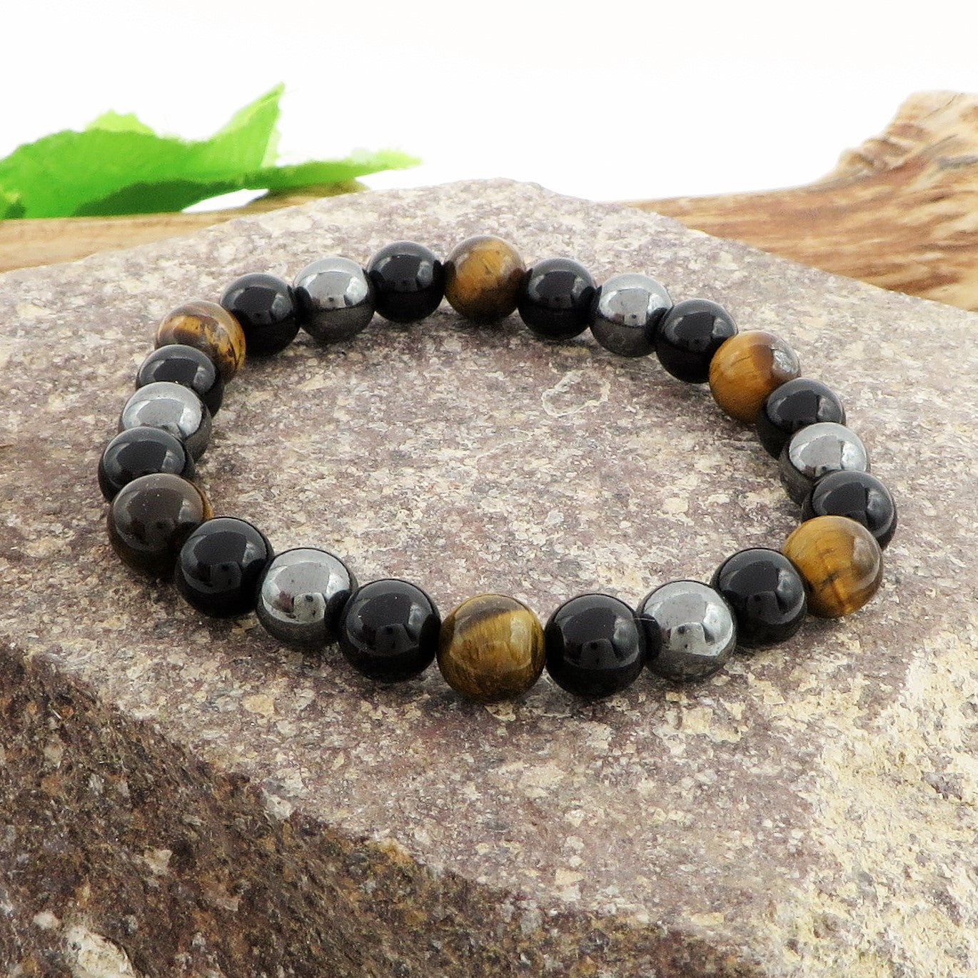 SANRAK~ BRACCIALE TRIPLA PROTEZIONE~ pietra dura naturale