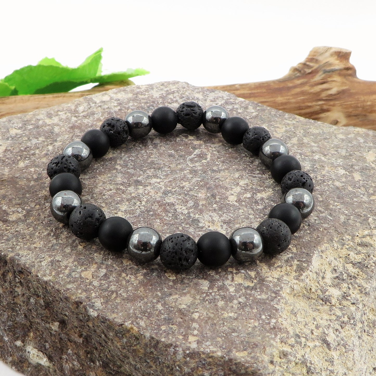 SANRAK~ BRACCIALE TRIPLA PROTEZIONE~ pietra dura naturale