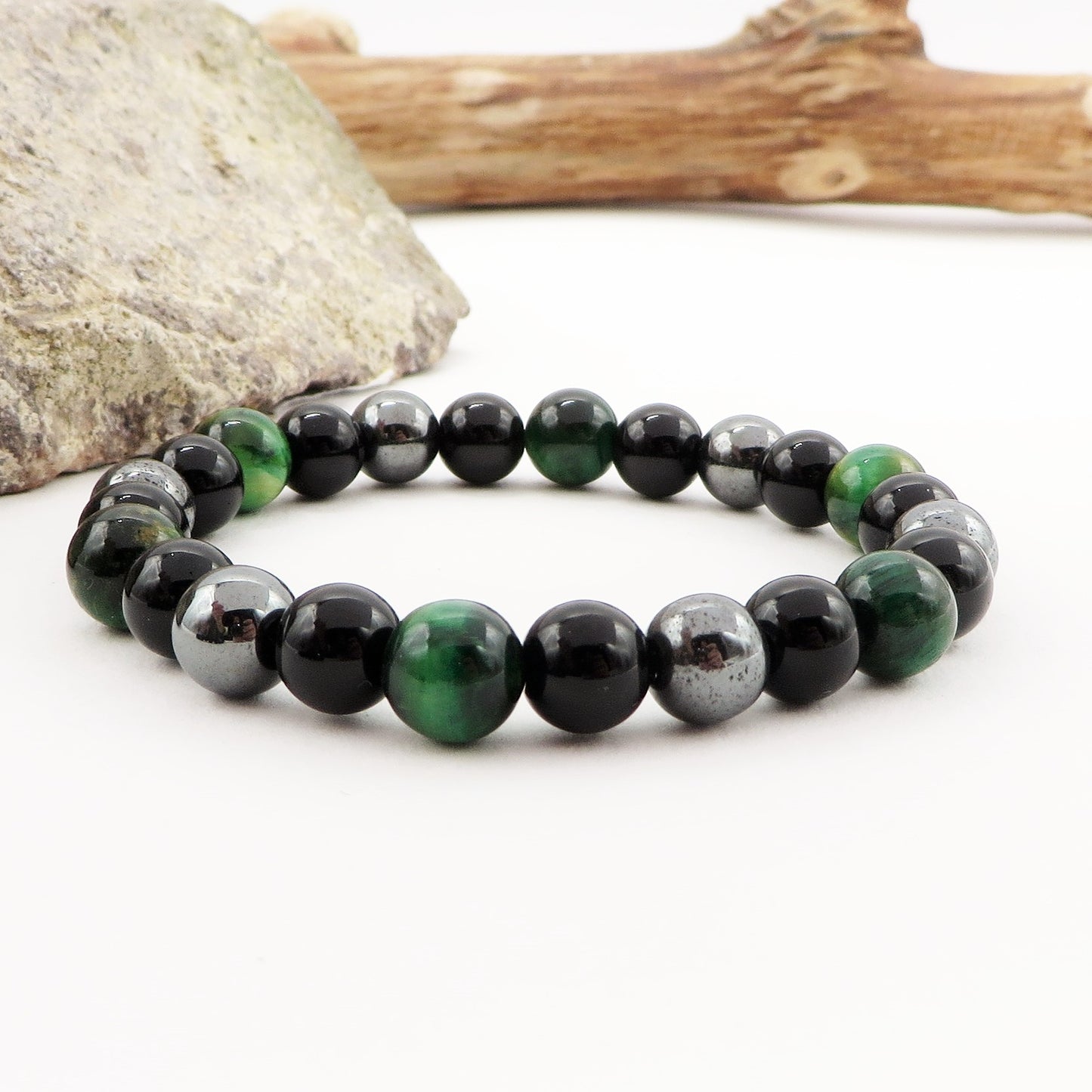 SANRAK~ BRACCIALE TRIPLA PROTEZIONE~ pietra dura naturale