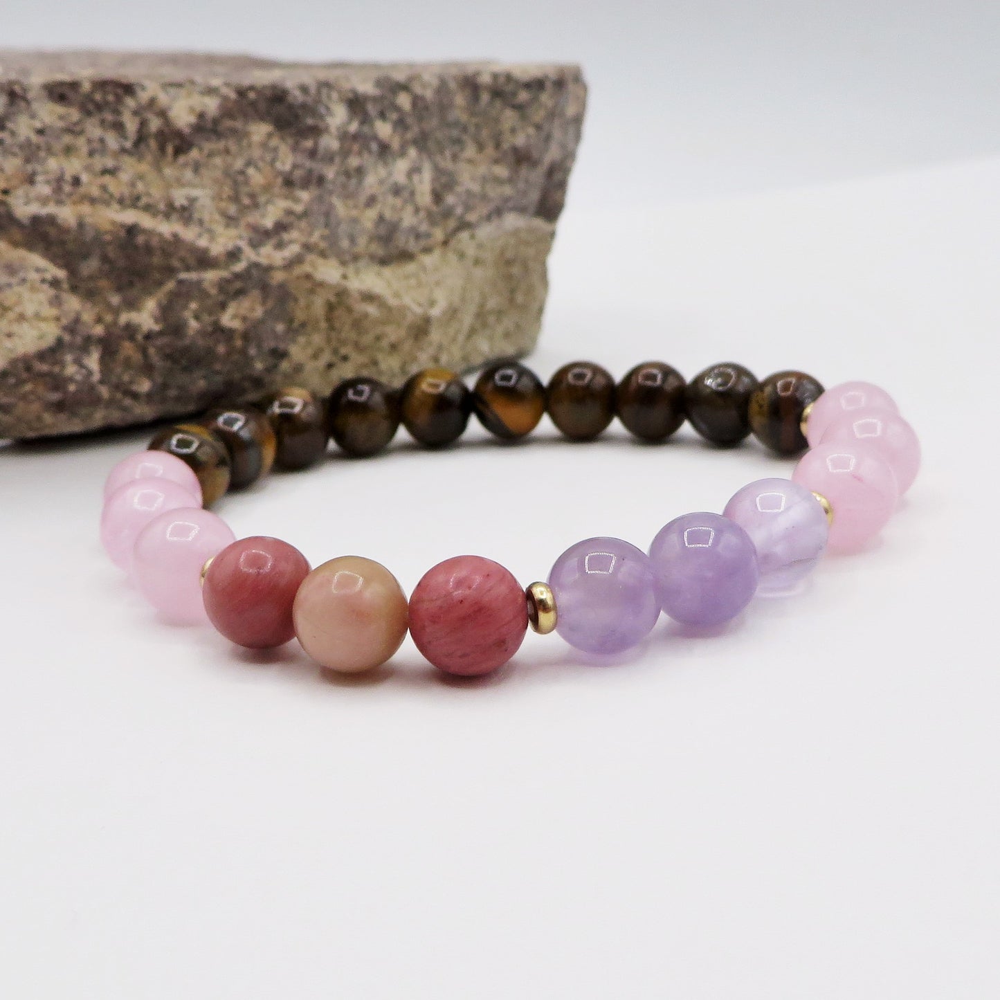 MARPA ~ BRACCIALE in 5 varianti pietre dura naturali ~ Lapislazzuli, Occhio tigre, Ametista, Quarzo  e turchese lapislazzuli