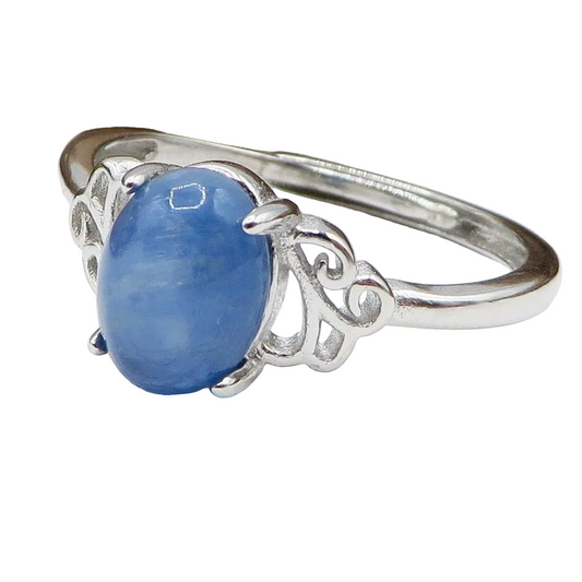 NILAMANI ~ Anello regolabile in CIANITE blu naturale