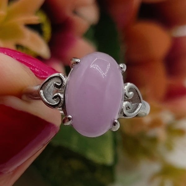 ACHARA ~ Anello regolabile in Kunzite naturale