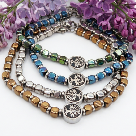 TREE OF LIFE ~ ALBERO DELLA VITA  BRACCIALE COLORS ~ Bracciale in acciaio inossidabile ~ regolabile ~