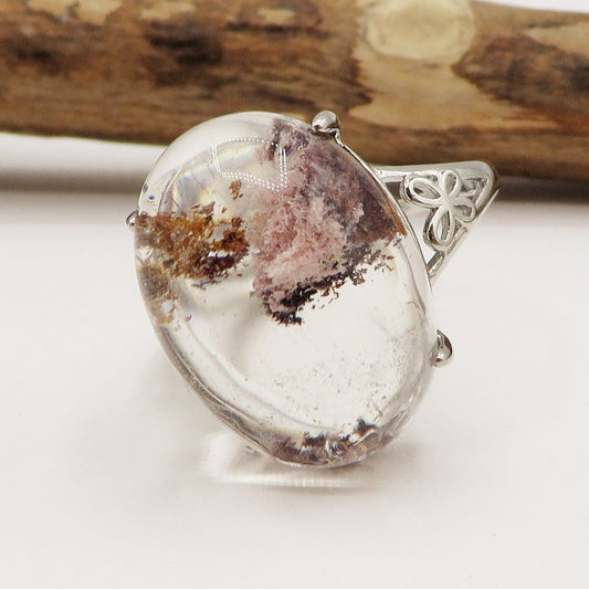 SANDAR XL ~ Anello regolabile in Quarzo Fantasma Phantom Quartz